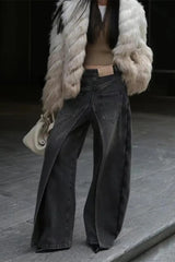 Y2K Vintage Reversible Deconstructed Wide Leg Jeans