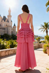 Elegant Vintage Sleeveless Swing Tiered Prom Dress