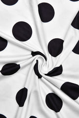 Short Sleeve Retro Dot Print Blouse