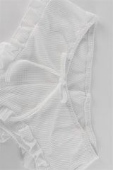 Frill Trim Tie Front Cami Crop Top Shorts Set