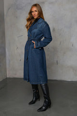 Casual Oversized Denim Trench Overcoat