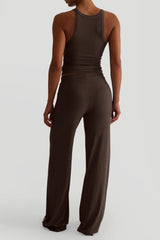 Casual Sporty Tank Top Palazzo Pants Set