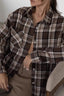 Long Sleeve Plaid Stripe Blouse