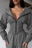 Cropped Zip Hoodie Wide Leg Pants Set