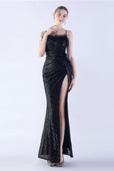 Ostrich Feather Embellished Maxi Dress