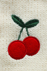 Embroidered Knit Open Front Sweater