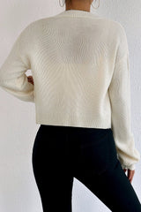 Bear Embroidery Short Christmas Cardigan