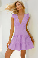 Backless High Waist Ruffle Cocktail Dress