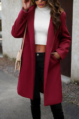 Wool Blend Solid Longline Coat coats