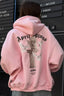 Retro Angel Dove Back Print Zip Hoodie
