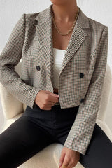 Houndstooth Cropped Blazer