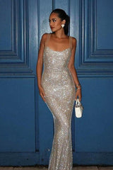 Sparkling Slip Bodycon Maxi Formal Dress XS / White