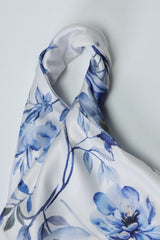 One Shoulder Twist Front Slim Long Floral Dress