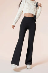 Fleece Lined High-Waisted Flared Yoga Sculpting Leggings