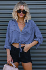 Denim Two Pocket Relaxed Blouse
