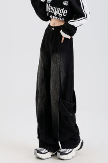 Vintage Washed Patchwork Jeans