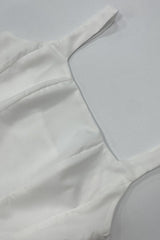 Solid Square Neck Sleeveless Cocktail Dress