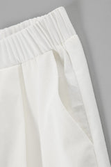 Casual Linen Blend Flutter Sleeve Wide Leg Pants Set