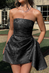 Strapless Jacquard Mini Party Dress