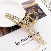 Gold Tone Round Openwork Hair Claw