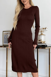 Casual Long Sleeve Knit Sweater Dress
