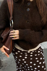 Minimalist Button Long Sleeve Christmas Cardigan