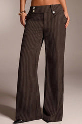 Chic Stripe Straight Wide Leg Pants