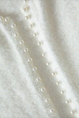 Elegant Pearl V Neck Knit Sweate