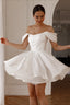 Off Shoulder Satin A Line Cocktail Dress