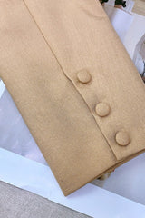 Champagne Mirror Sequin Long Sleeve Blazer