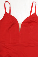 Sexy Solid Spaghetti Strap Ruffled Asymmetric Mini Dress