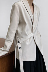 Fashionable Draped Apple Collar Blazer