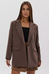 Single Button Loose Fit Blazer