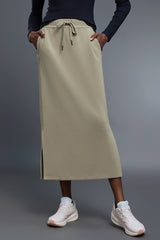 High Waist Split Straight Bodycon Midi Skirt