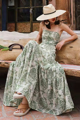 Chiffon Spaghetti Strap Maxi Boho Dress