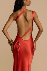 Satin One Shoulder Bodycon Formal Dress
