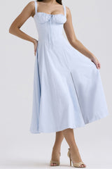 Side Slit Spaghetti Strap Romantic Prom Dress