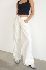 Vintage Low Rise Washed Straight Jeans