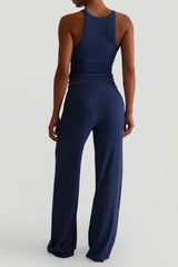 Casual Sporty Tank Top Palazzo Pants Set