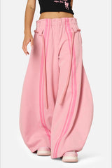 Tie Waist Relaxed Wide Leg Long Pants