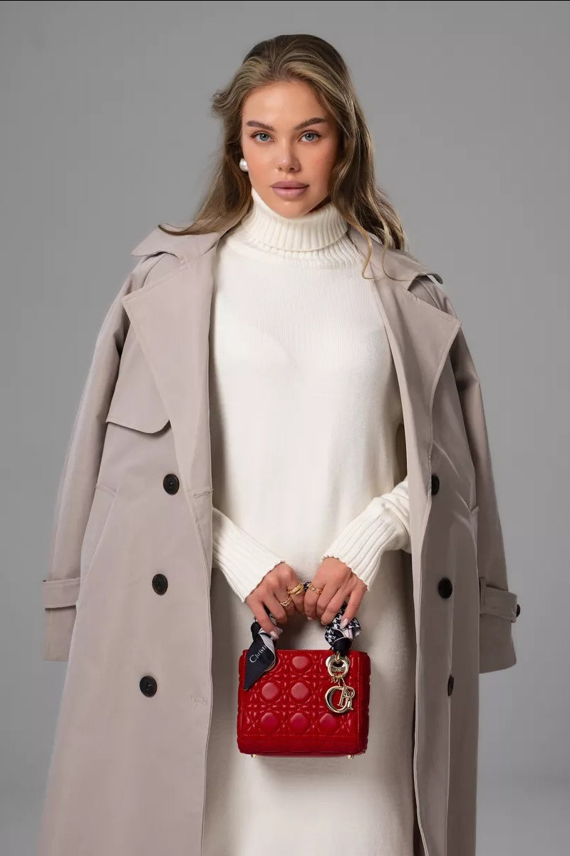 Loose Turtleneck Sweater Dress