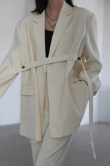 Belted Shoulder Detail Blazer