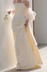 Strapless Satin Mermaid Slim Fit Prom Dress