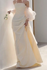 Strapless Satin Mermaid Slim Fit Prom Dress