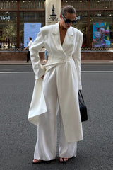 Elegant Longline Belted Trench Overcoat