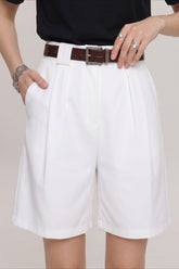High Waist Minimalist Casual Tailored Shorts
