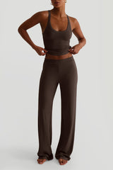 Casual Sporty Tank Top Palazzo Pants Set