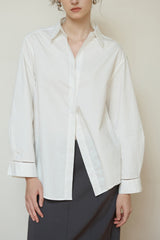 Long Sleeve Cotton Lapel Collar Blouse