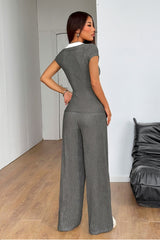 Colorblock Sporty Tank Top Straight Leg Pants Set