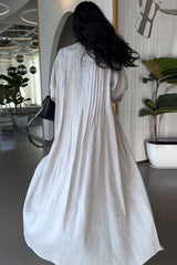 Pleated Relaxed Fit Open Detail Overcoat